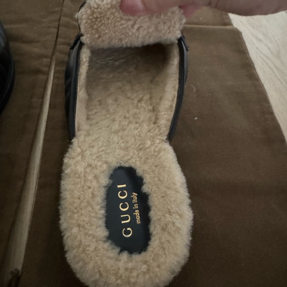 Gucci Marmont Leather Shearling Slides size 41 - Picture 5 of 7